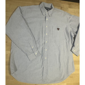 Ralph Lauren Tillden Golf Vintage Button Down Long Sleeve Shirt Size XL blue
